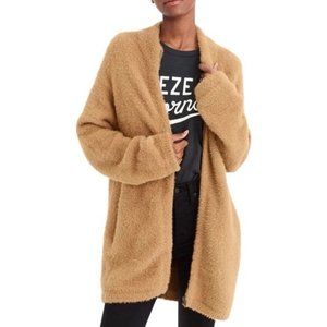 Zip Cardigan Jacket Coatigan Camel Tan 